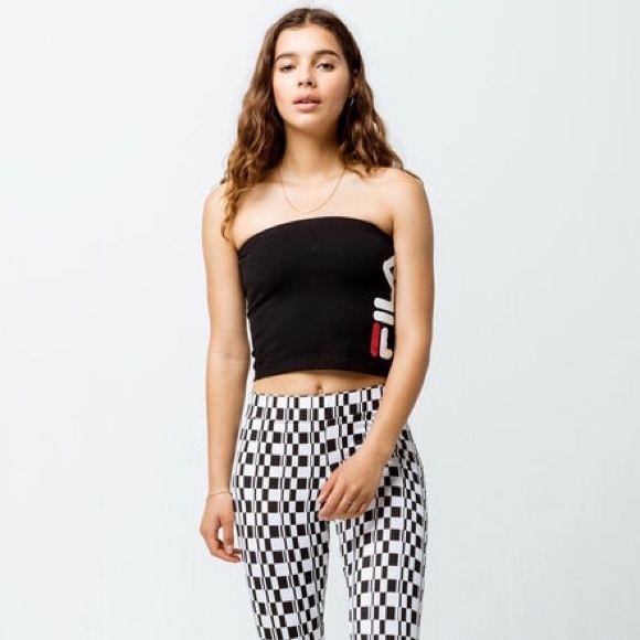 SOLD FILA Black Crop Tube Top Medium NWT - Picture 2 of 5